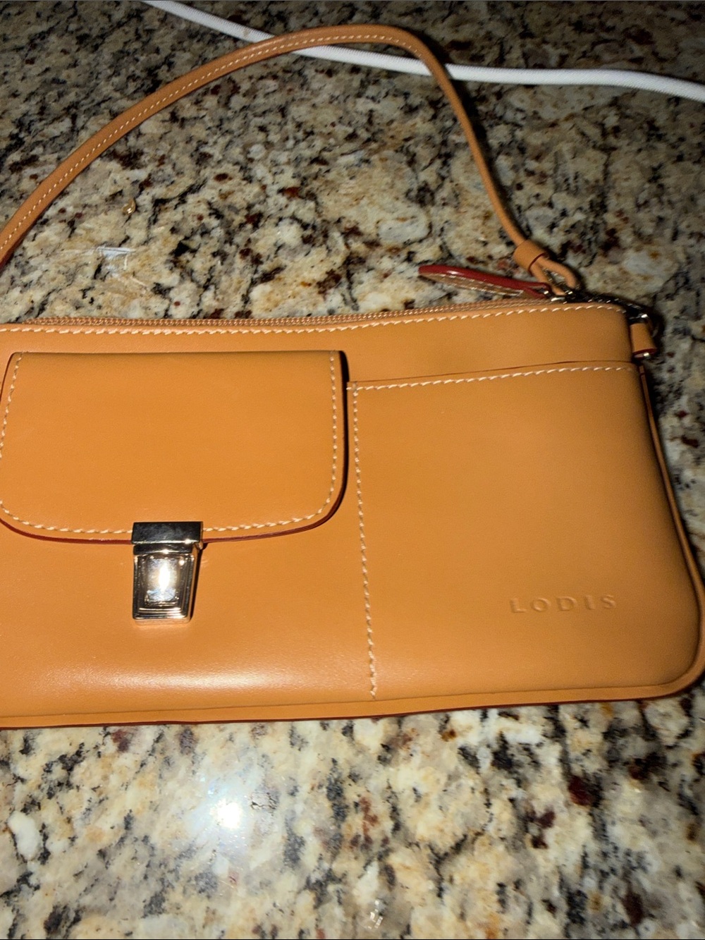 Lodis ~ Perfect Leather Saddle Wristlet in Tan - Picture 4 of 7